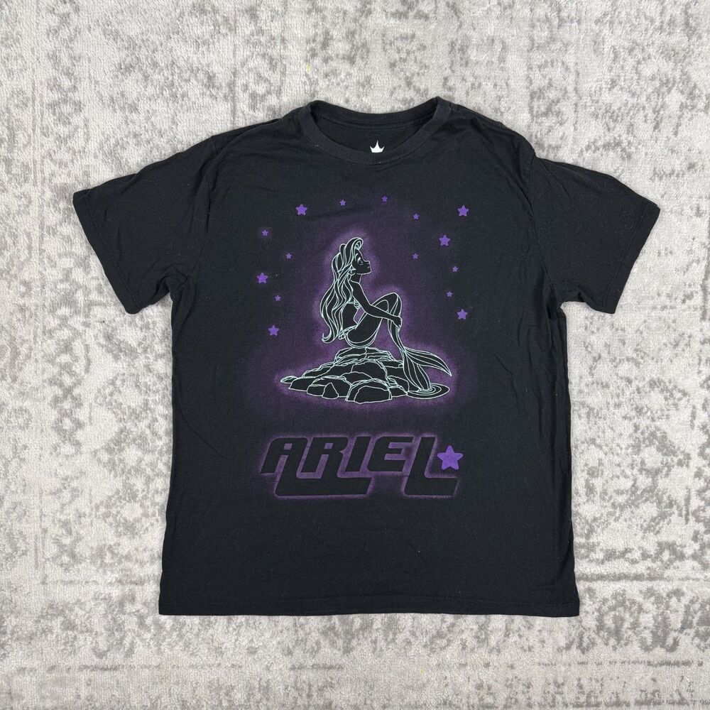 Disney's Little Mermaid T Shirt Midnight Skies Black Purple Shirt Youth Size XL